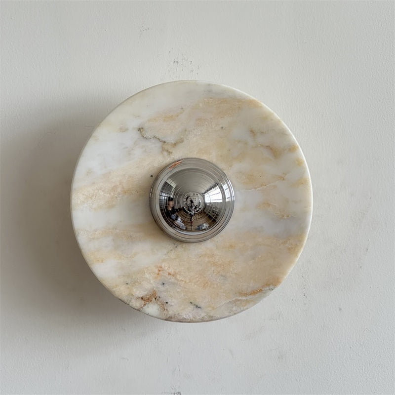 Alba Modern Minimalist Chrome Marble Wall Lamp - Letslighting