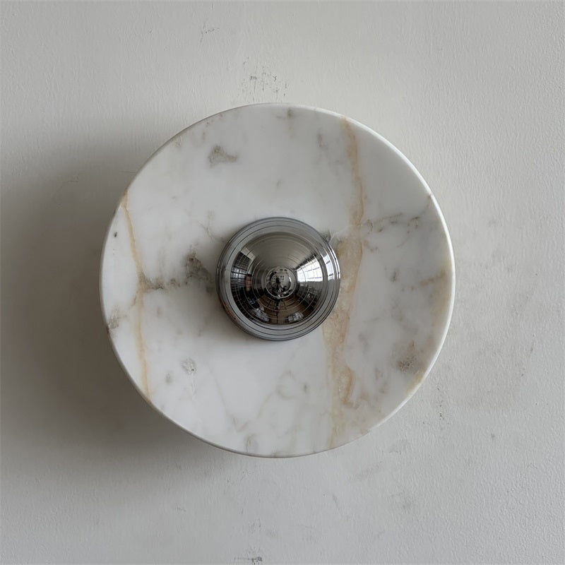 Alba Modern Minimalist Chrome Marble Wall Lamp - Letslighting