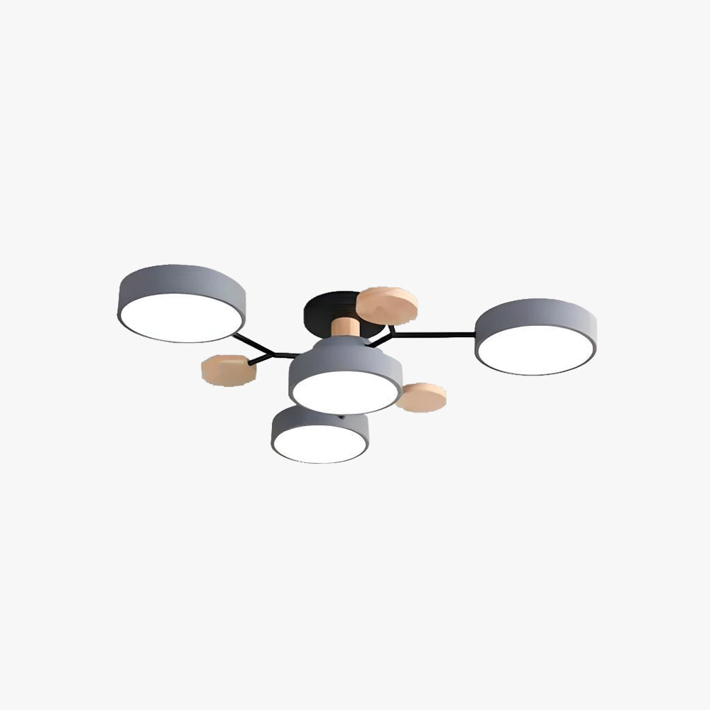 Arisha Geometric Flush Mount Ceiling Light Acrylic/Wood Living Room - Letslighting