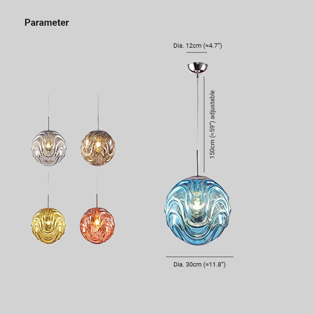 Valentina Modern Sphere Pendant Light Glass Gold/Black Dining Room