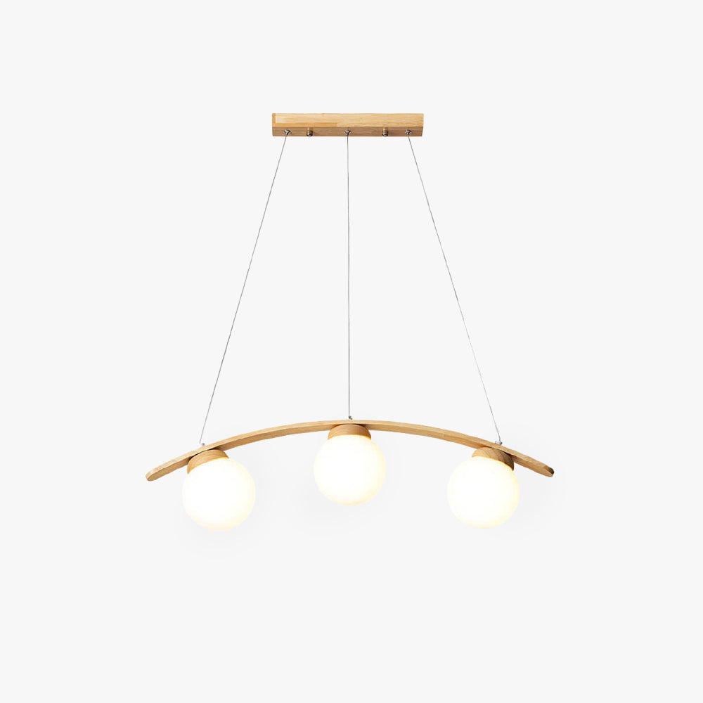 Valentina Pendant Light Wood Glass White Island Living Room/Bedroom - Letslighting