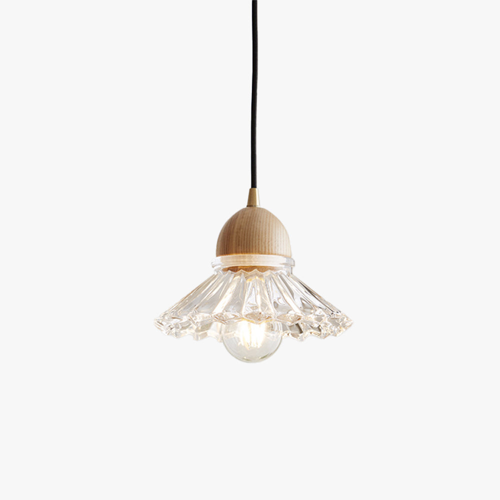 Valentina Retro Wood Pendant Light Glass Bedroom/Living Room/Dining Room - Letslighting