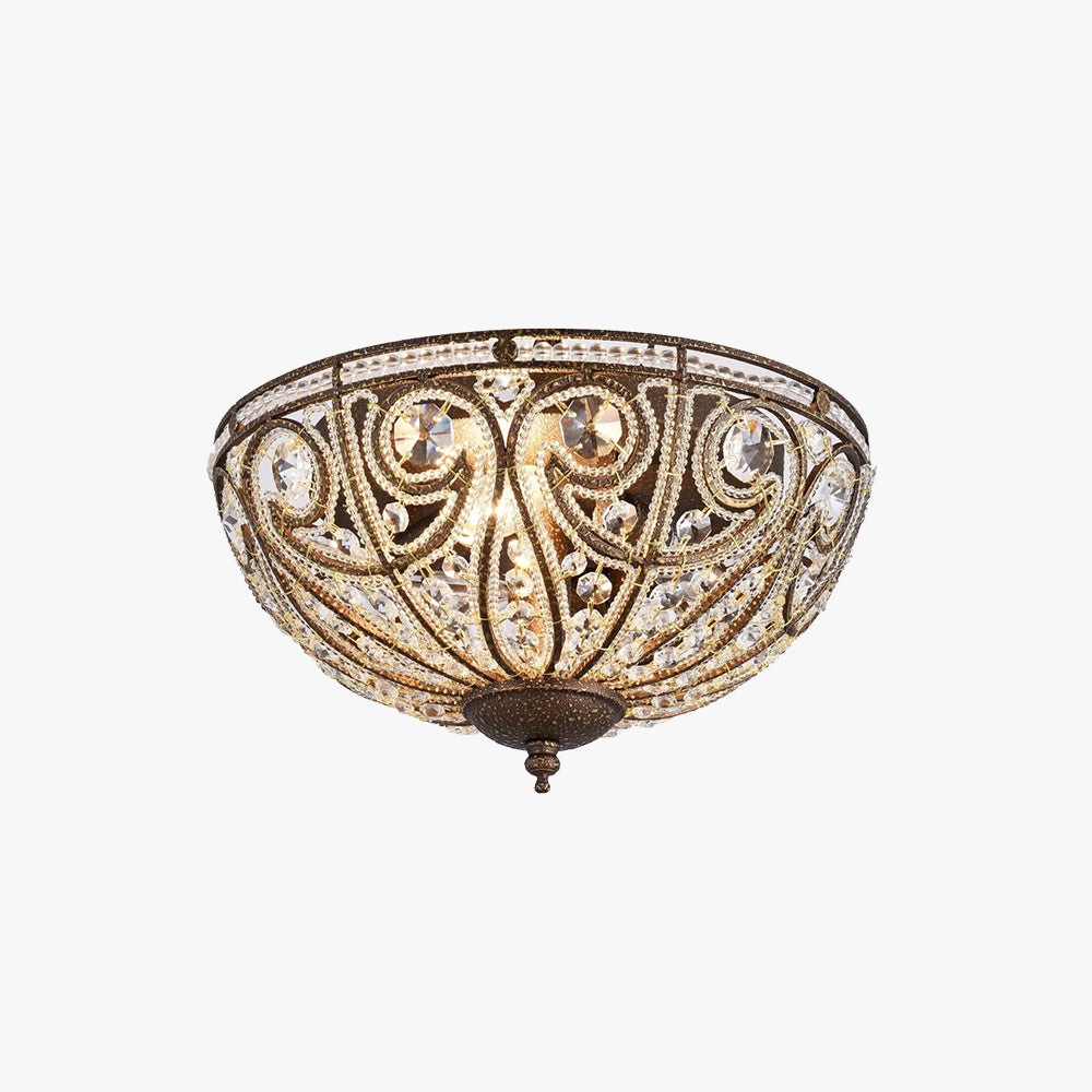 Kristy Retro LED Flush Mount Ceiling Light Metal/Glass Living Room