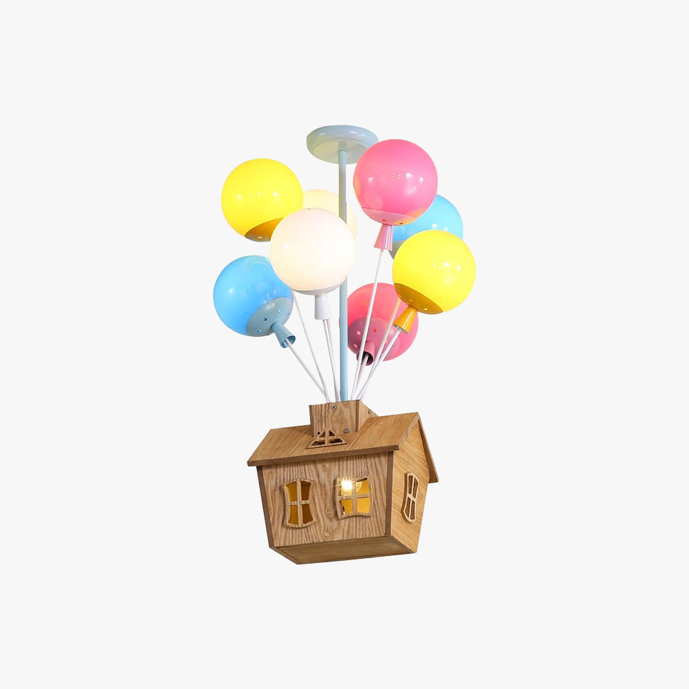 Aria Designer Flush Mount Ceiling Light Wood Children's Room - Letslighting