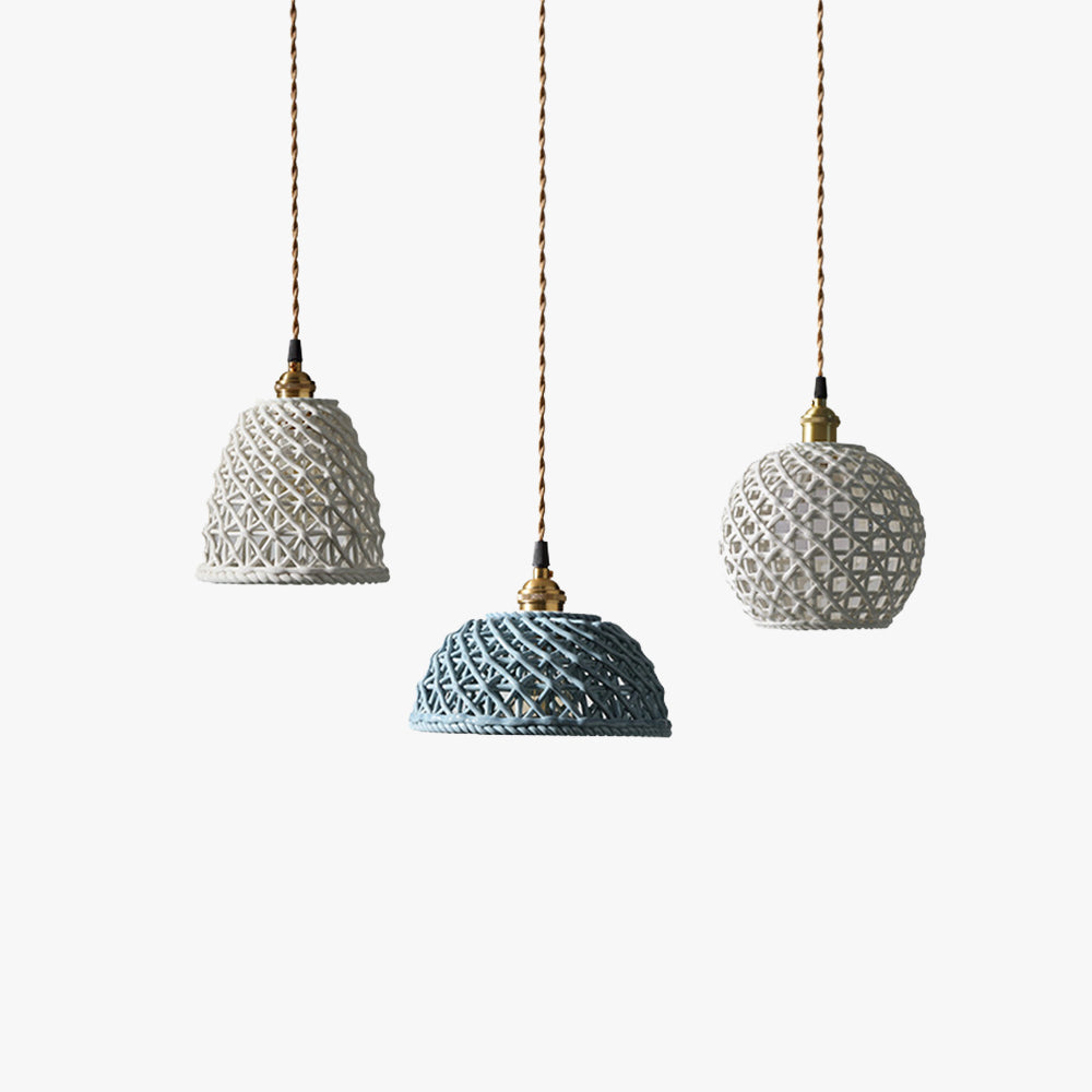 Valentina Modern LED Pendant Light Metal Blue White Bedroom/Kitchen - Letslighting