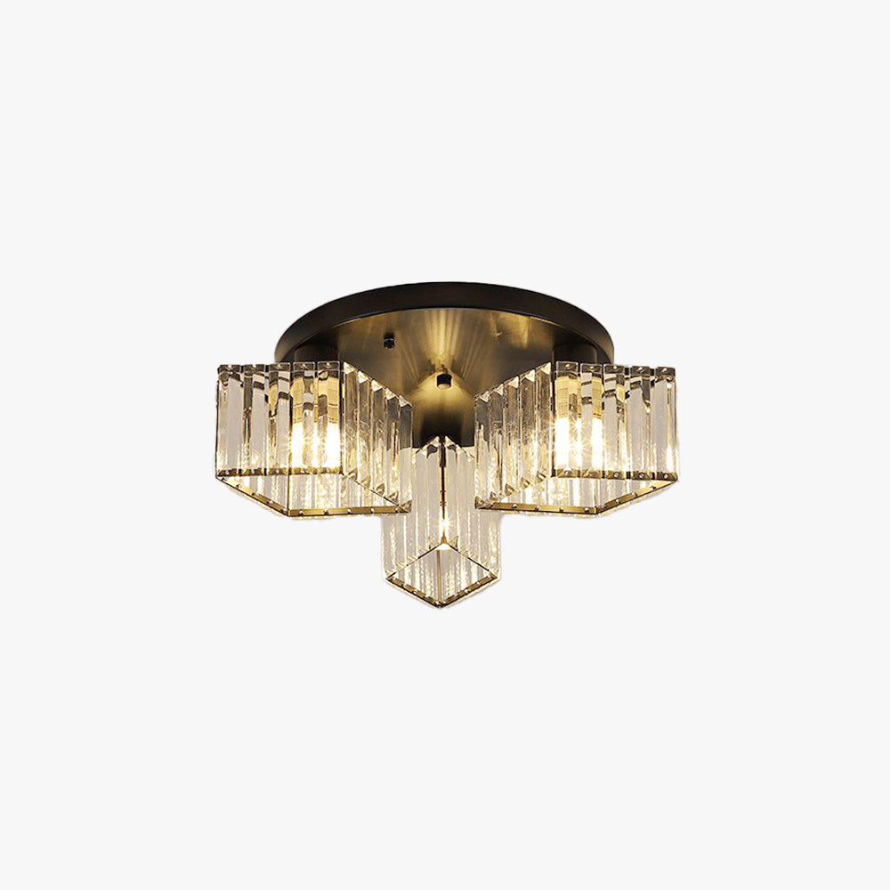 Eryn Modern Flush Mount Ceiling Light Metal Crystal Living Room