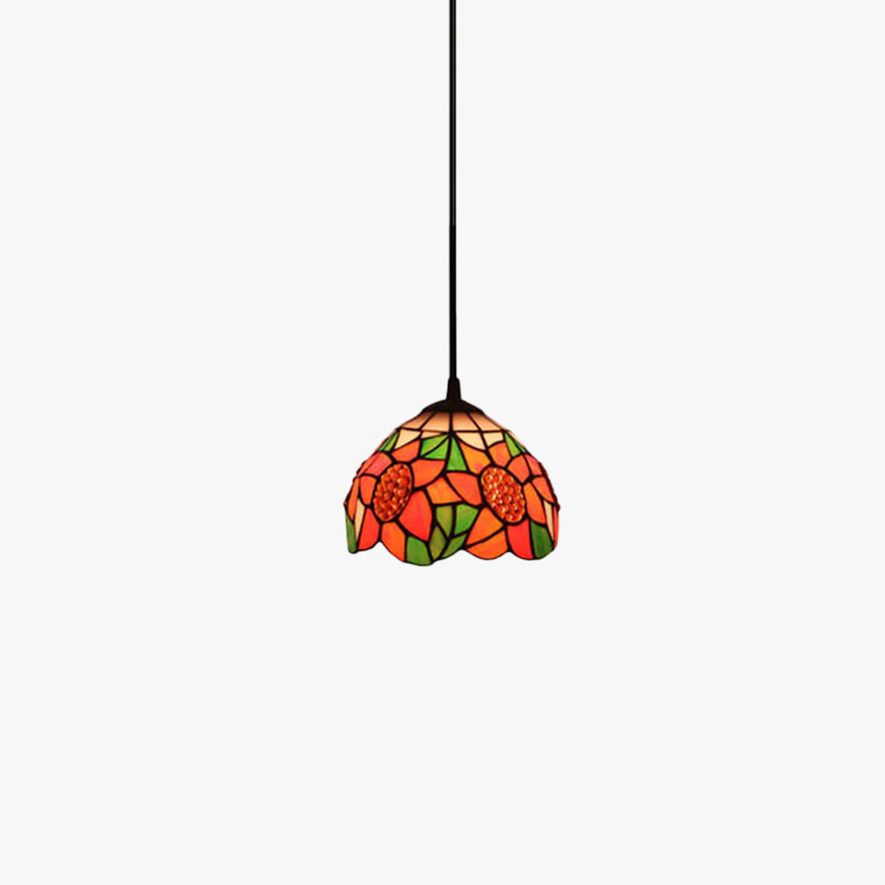 Tiffany Retro LED Pendant Light Multicolor Metal Glass Living Room - Letslighting