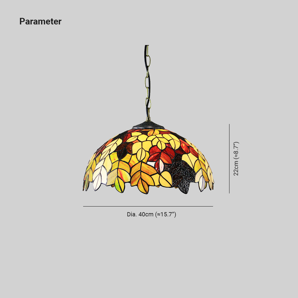 Tiffany Rustic Colorful Pendant Light Stained Glass Metal Bedroom - Letslighting