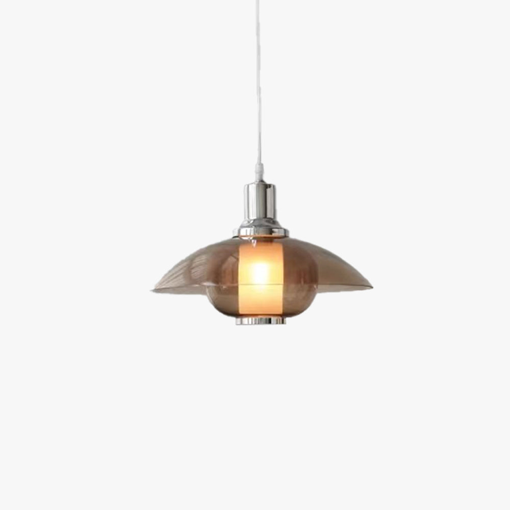 Arisha Modern Round LED Pendant Light Brown Glass Living Room - Letslighting