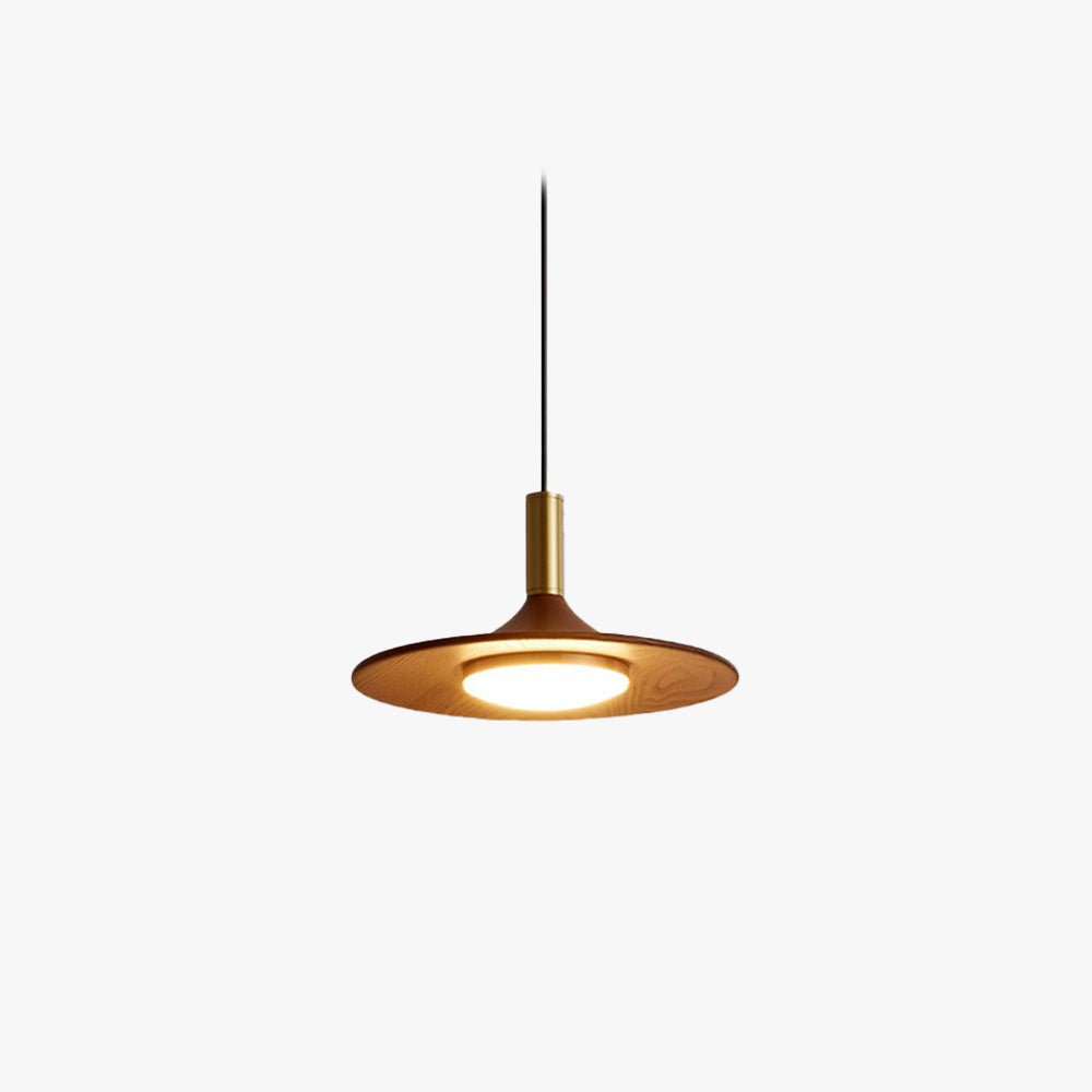 Arisha Rustic Cap-shaped Wooden Pendant Light, Natural Wood - Letslighting