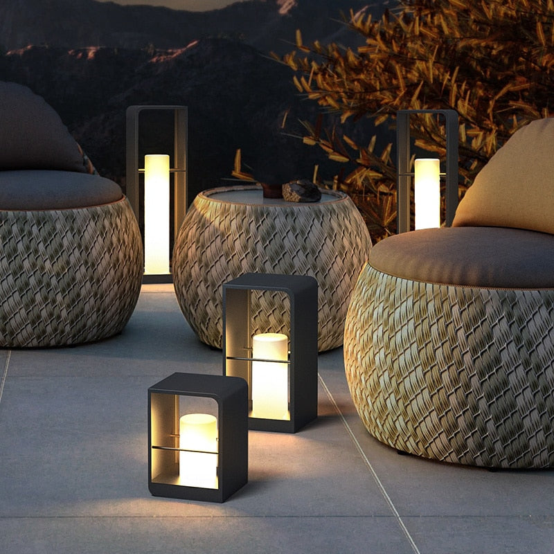 Ray Minimalist Rectangular Solar Power Outdoor Path Lighting