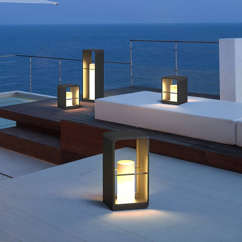 Ray Minimalist Rectangular Solar Power Outdoor Path Lighting