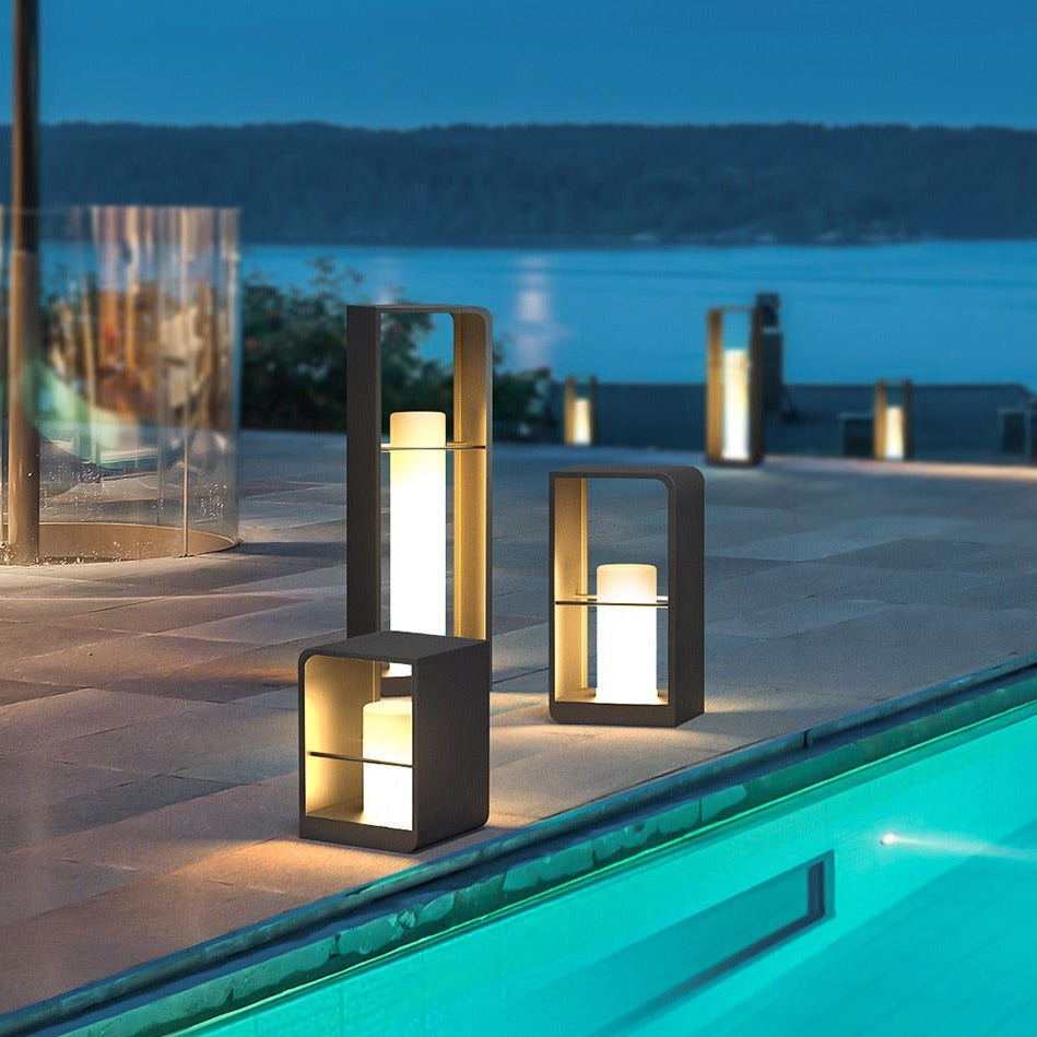 Ray Minimalist Rectangular Solar Power Outdoor Path Lighting