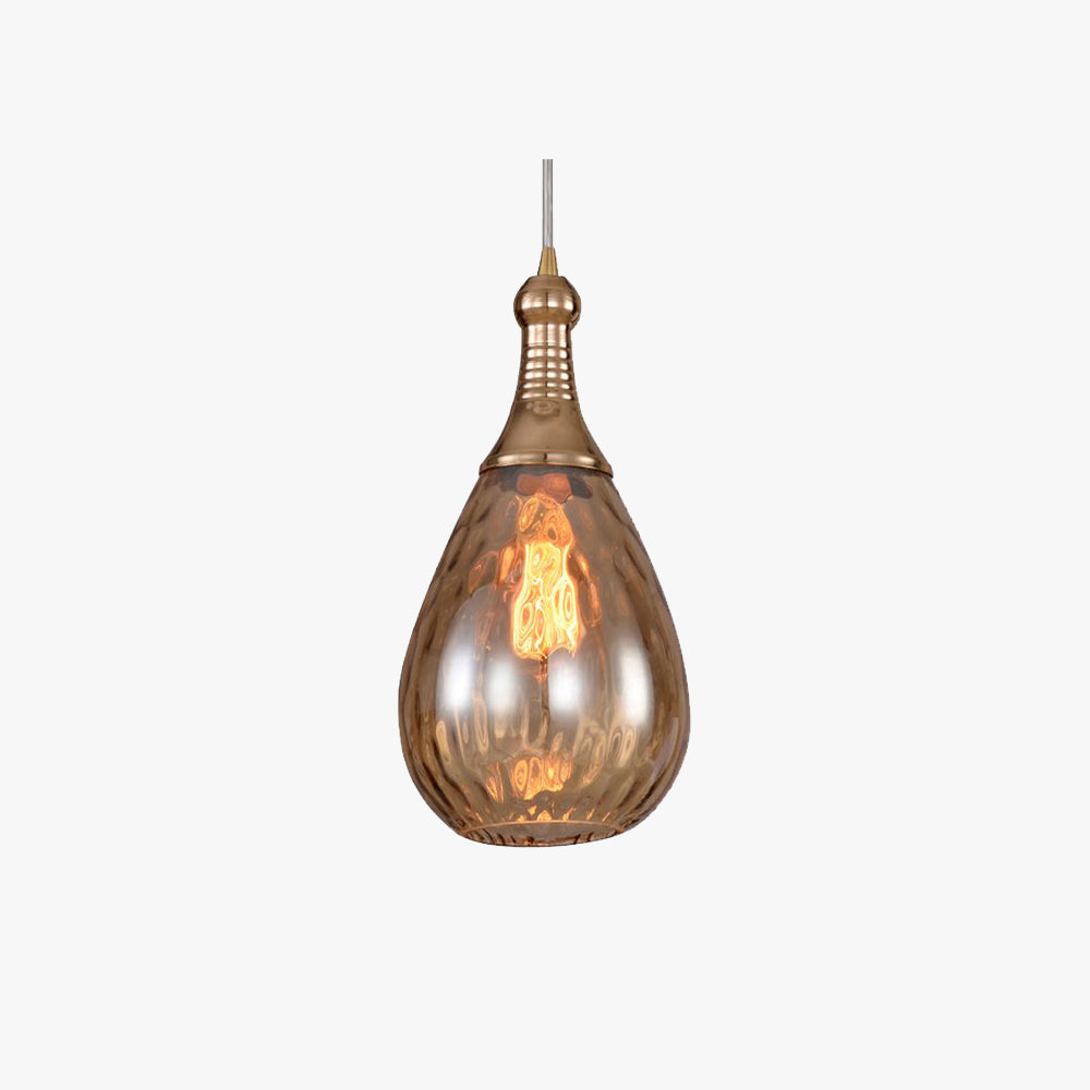 Avi Industrial Teardrop Glass Pendant Light Brass - Letslighting