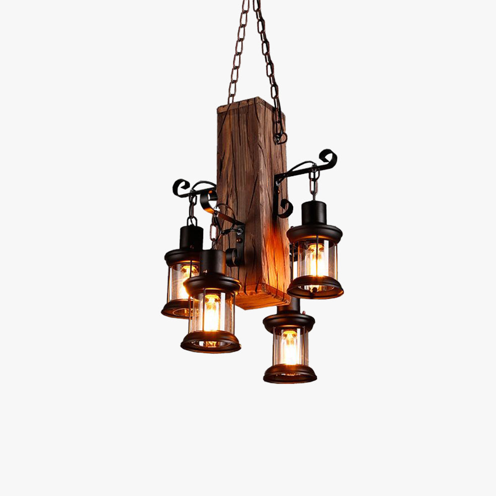 Epoch Industrial Lantern Glass Metal Pendant Light - Letslighting