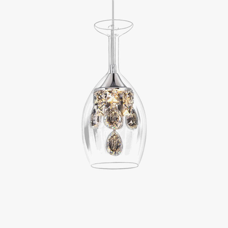 Kristy Modern Wine Glass/Crystal Pendant Light