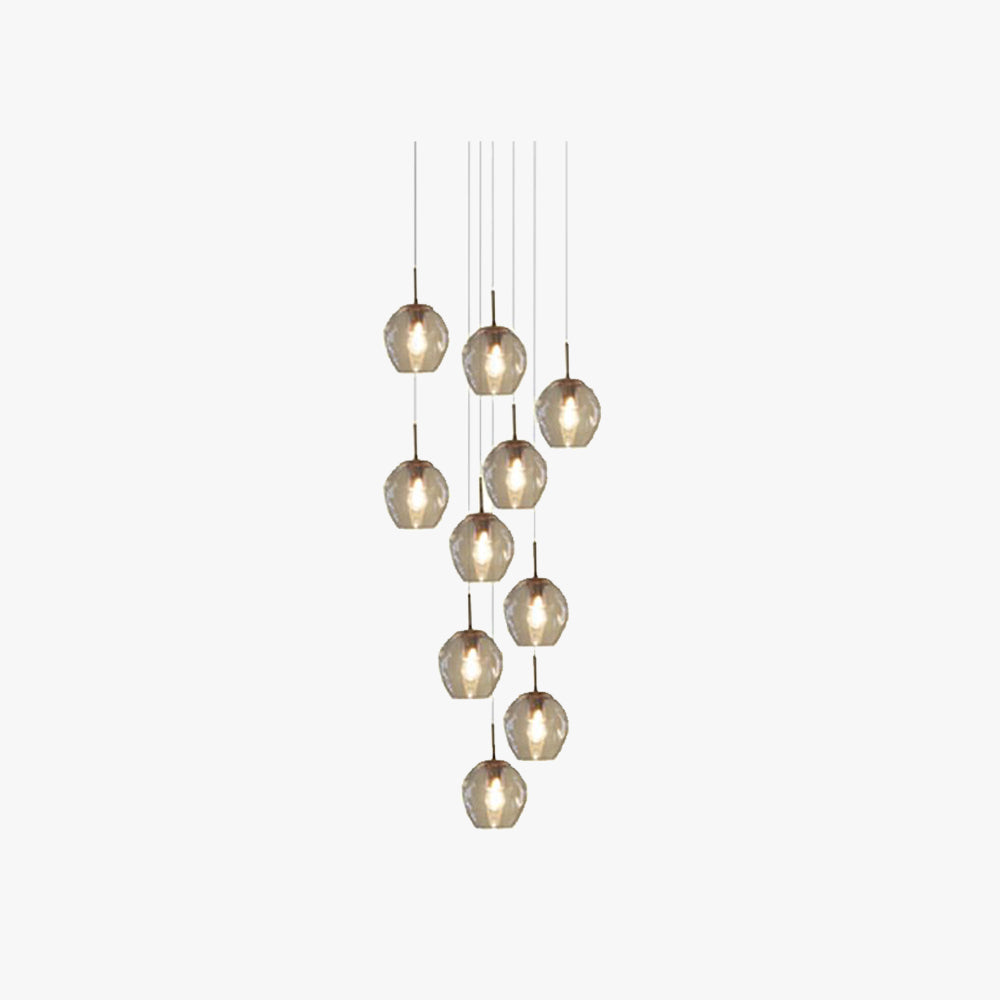 Valentina Modern Ball Glass Chandelier Living Room Staircase - Letslighting