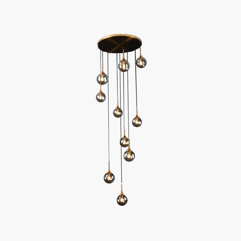 Valentina Modern Spiral Ball Glass Staircase Chandelier - Letslighting