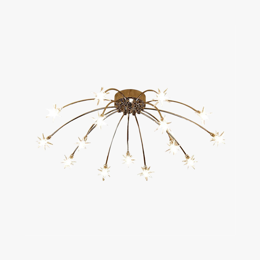 Arisha Art Deco Starry Metal Glass Flush Mount Ceiling Light - Letslighting
