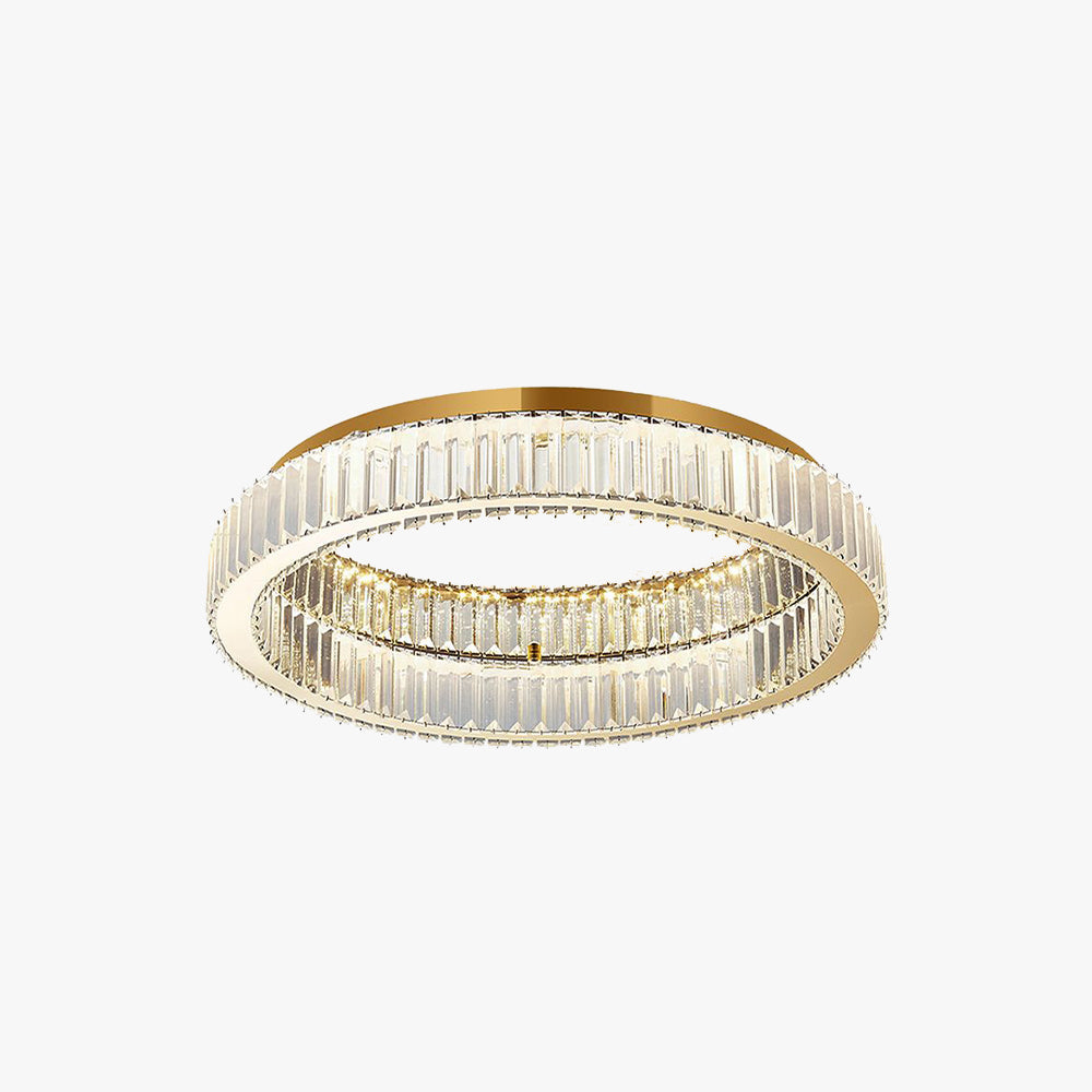 Kristy Modern Art Deco Circle Crystal Metal Flush Mount Ceiling Light