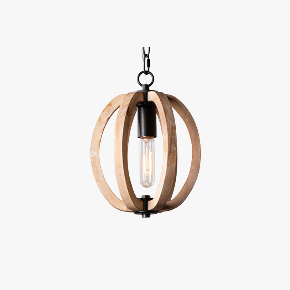 Epoch Orb/Gourd Wood Pendant Light