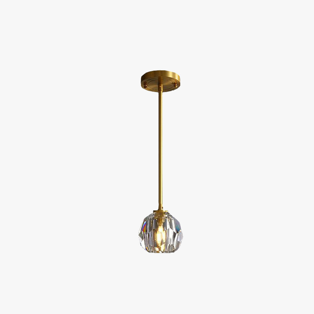 Kristy Luxury Globe Metal/Glass Pendant Light, Bedroom