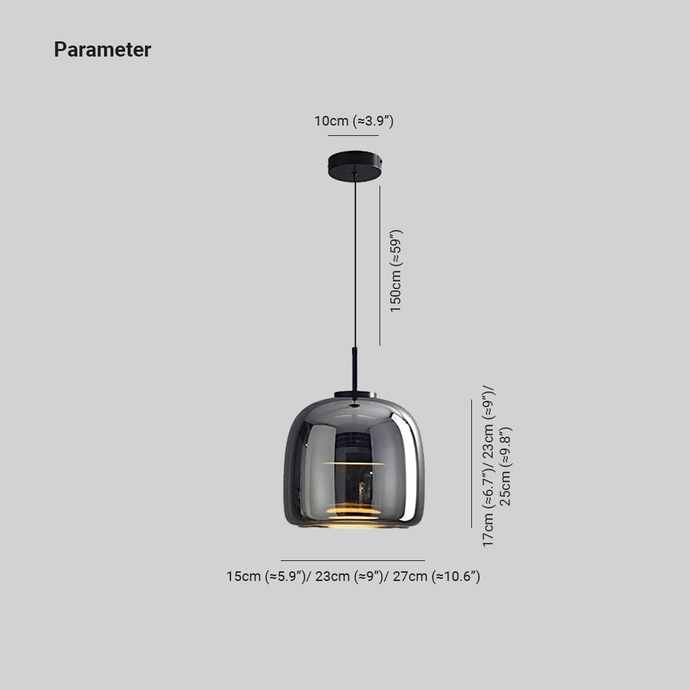 Valentina Minimalist Pendant Light Glass Smoke Gray