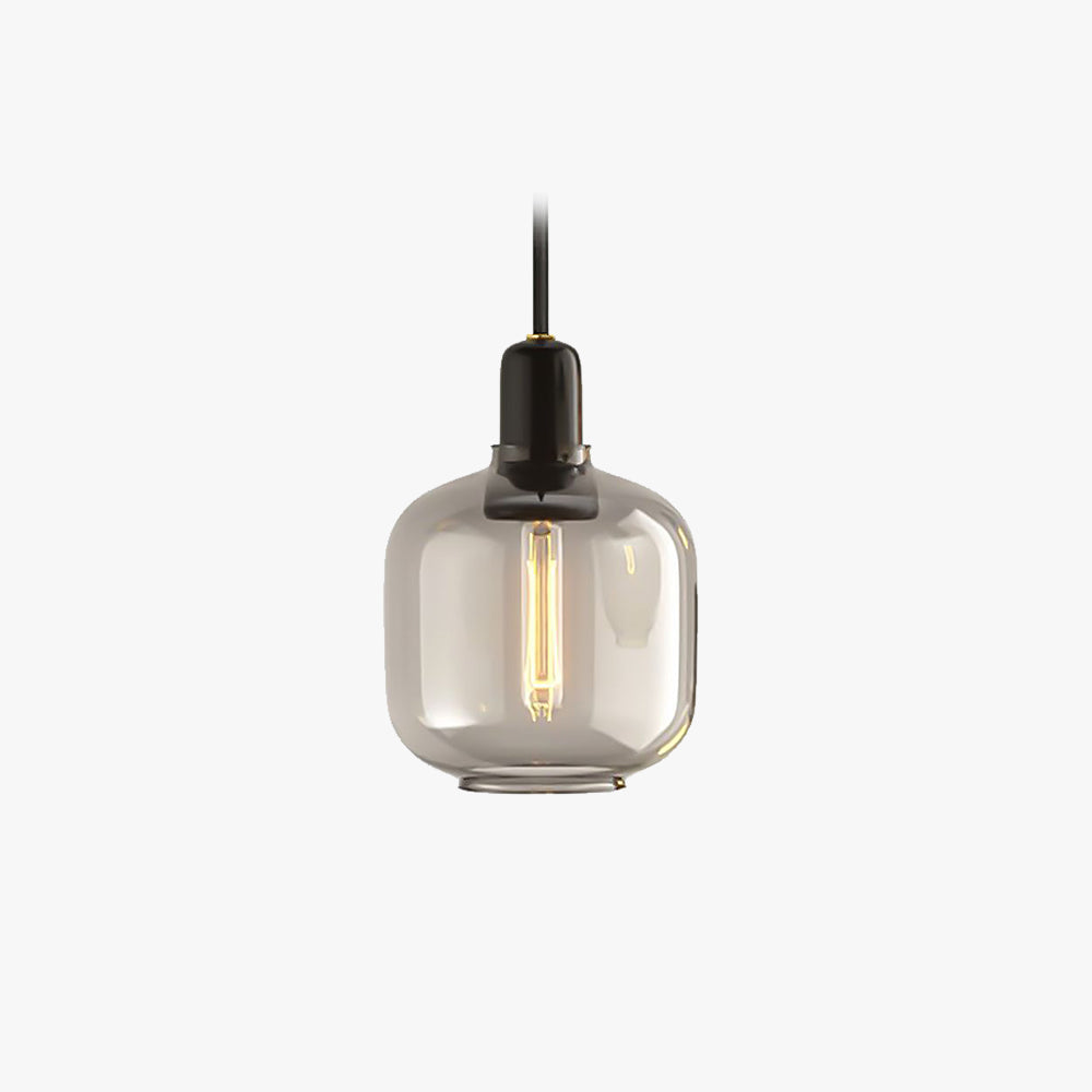 Valentina Designer Cylinder Pendant Light, Marble & Glass, 4.3"/6.7"