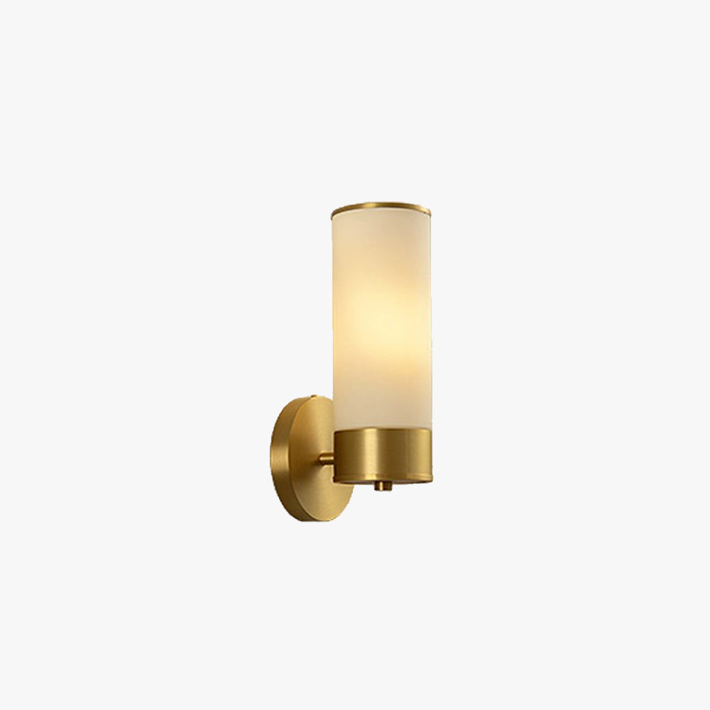 Arisha Vintage Cylinder &Glass Bedside Lamp Wall Mounted, Brass - Letslighting