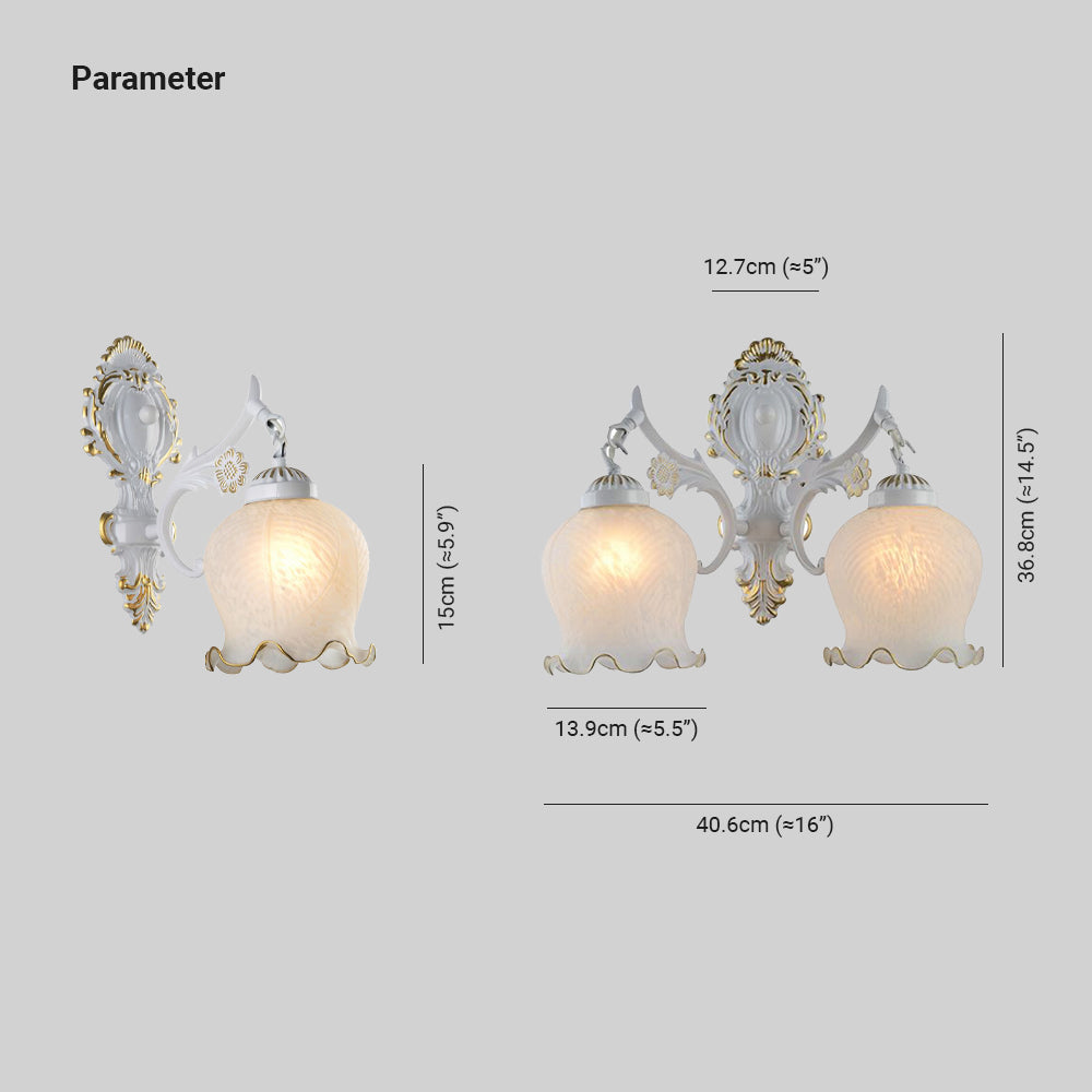 Ray Vintage Flower shape Metal&Glass Modern Wall Lamp Bronze