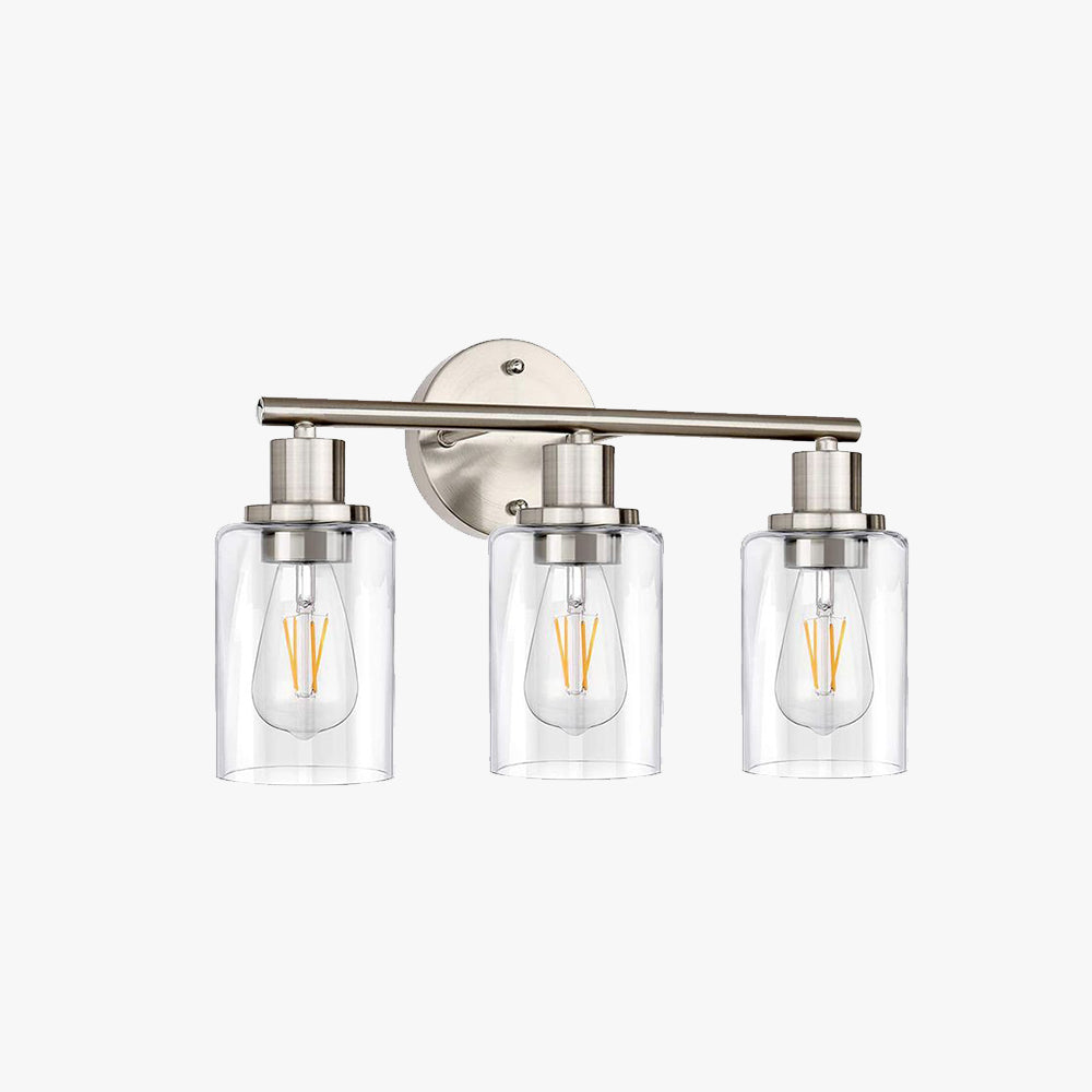 Silva Modern Cylindrical Metal&Glass Wall Lamp In Living Room, Nickel
