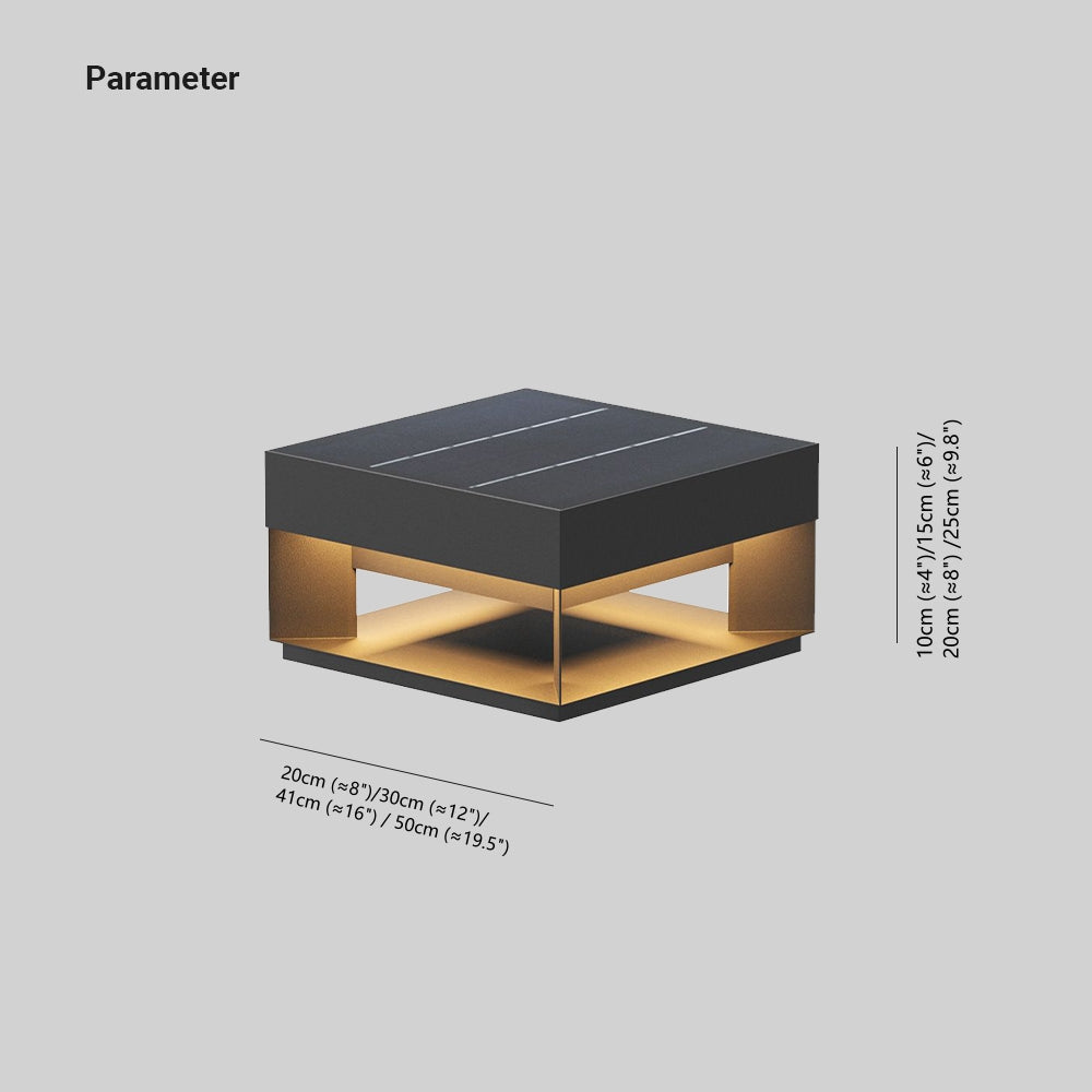 Ray Post Modern Solar Square Metal LED Outdoor Light