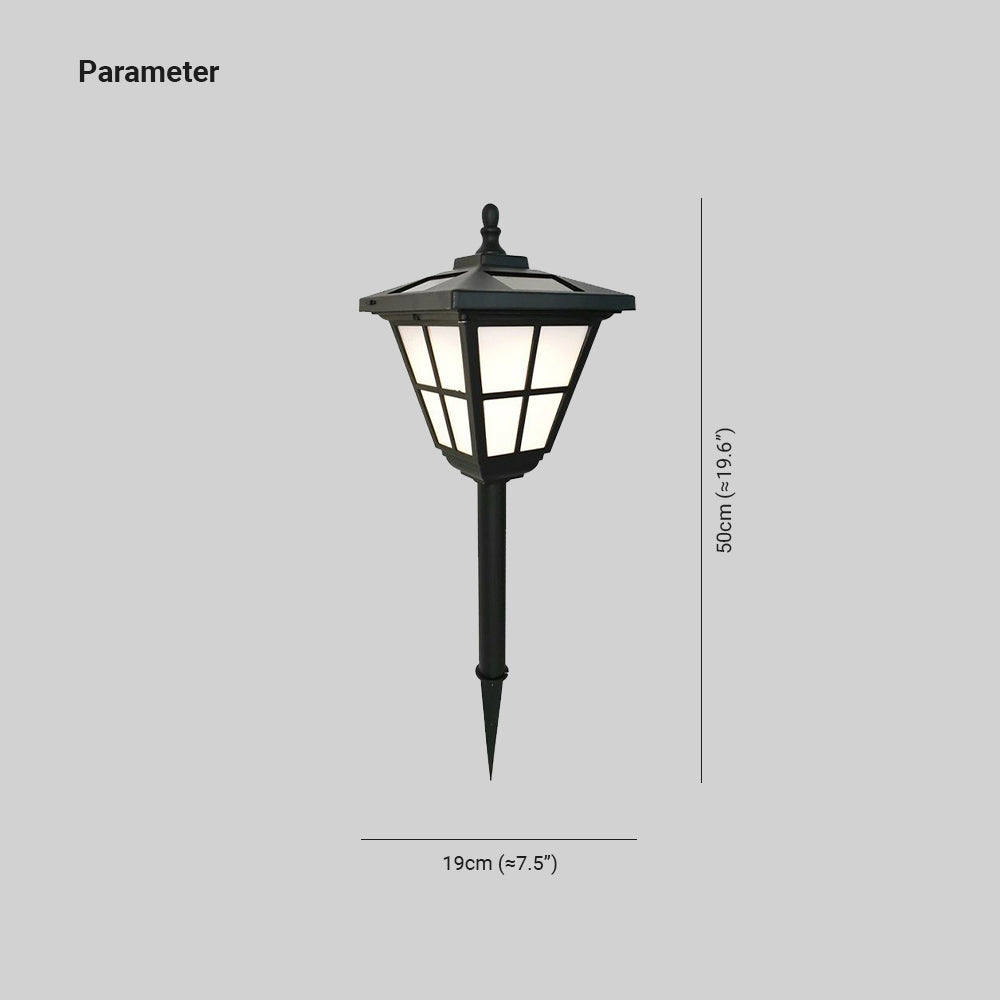 Ray Modern Lantern Shaped Metal Solar Outdoor Bollard Light