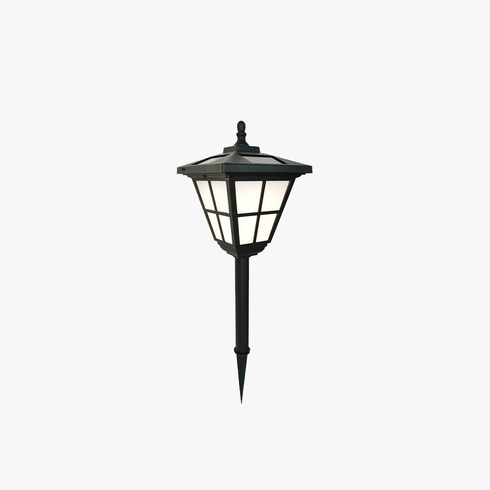 Ray Modern Lantern Shaped Metal Solar Outdoor Bollard Light