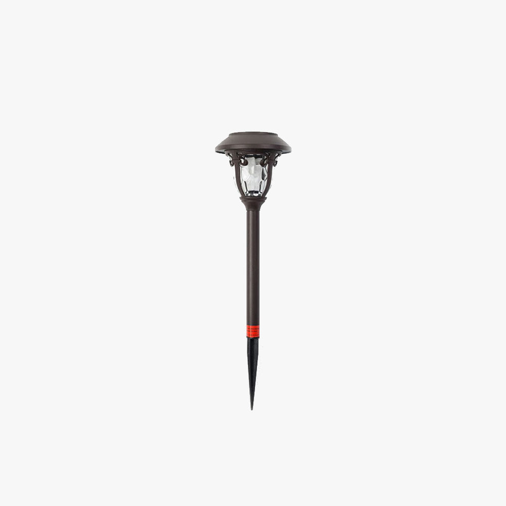 Ray Modern Metal Bowl Shaped Solar Outdoor Bollard Light, Coffee