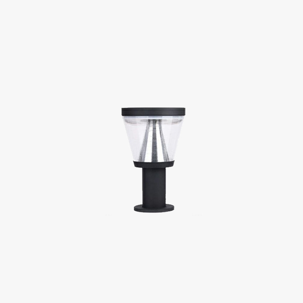Ray Modern Metal Cone Shade Solar Outdoor Bollard Light
