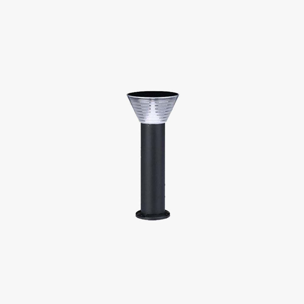 Ray Modern Metal Conical Solar Outdoor Bollard Light