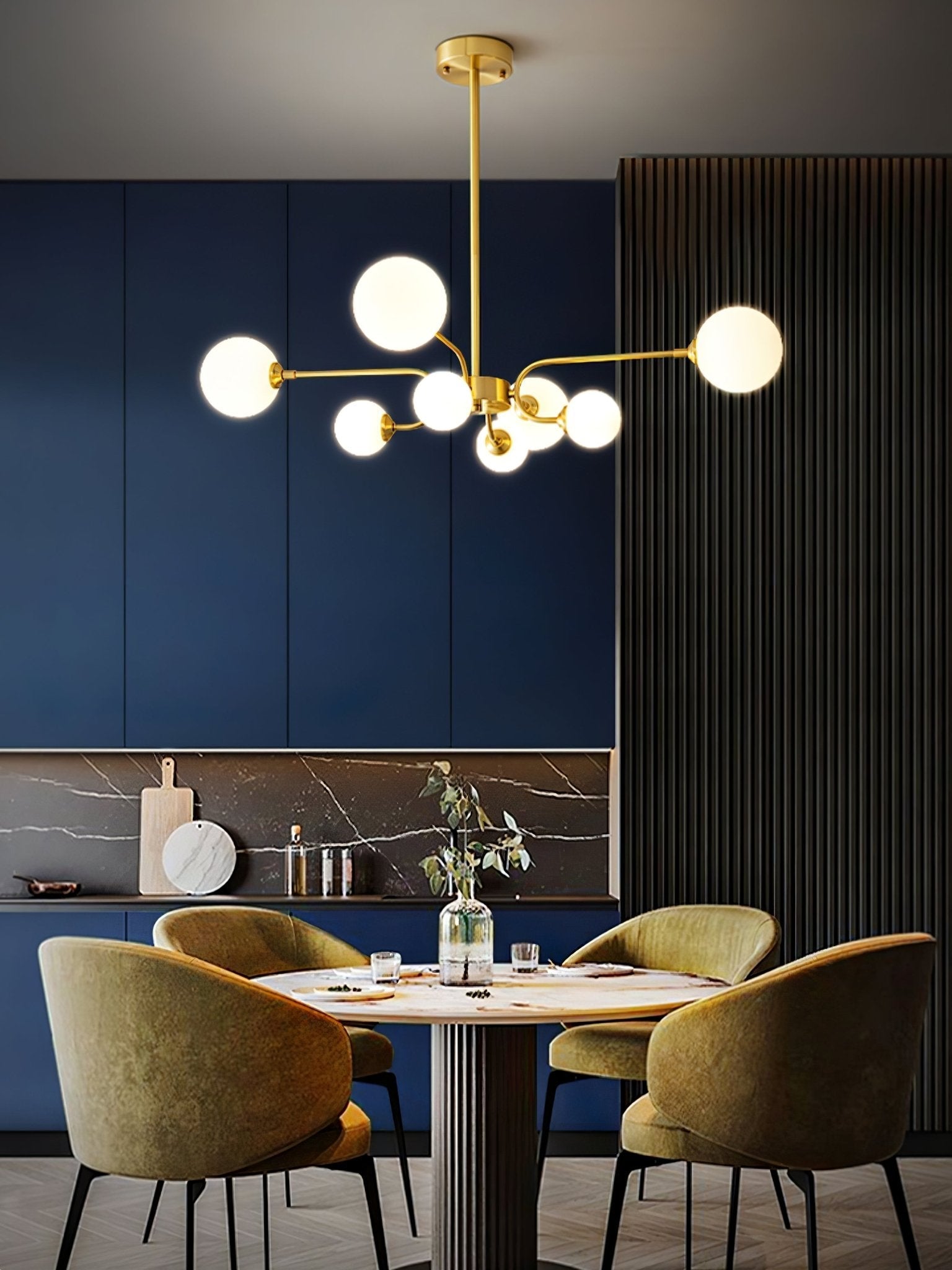 Aurora Chandelier Globe Arm Modern - Letslighting