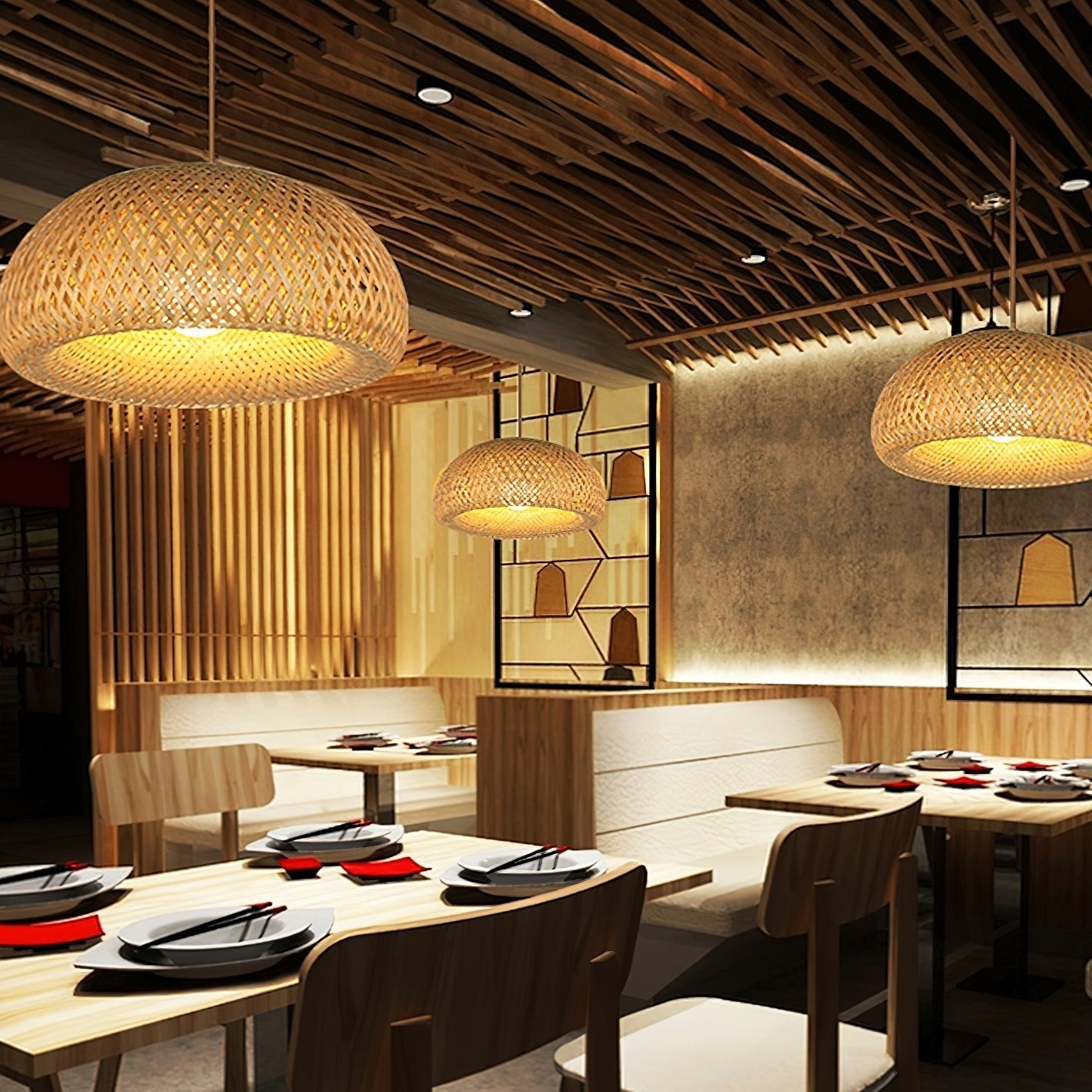 Torinor Bamboo Retro Vintage Pendant Lamp - Letslighting
