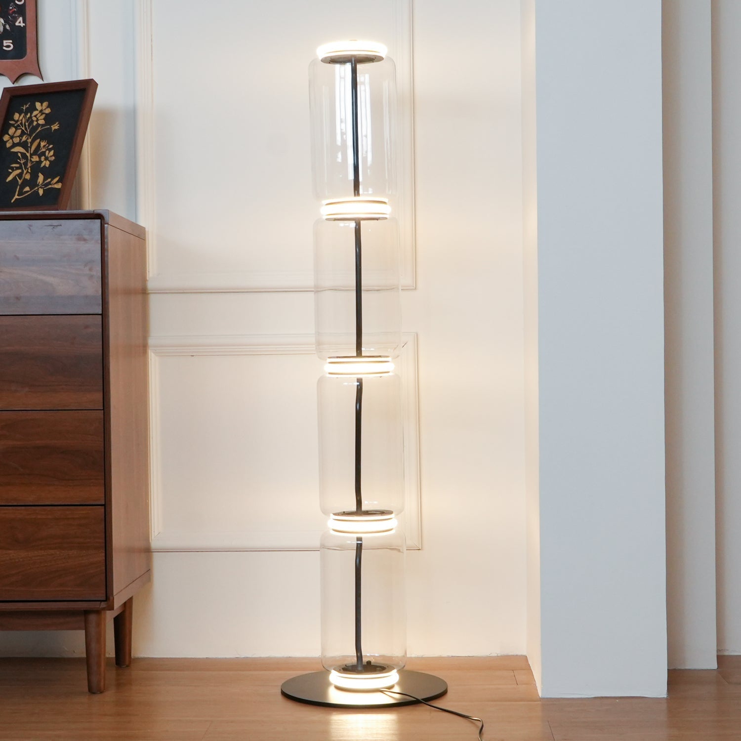 Lustra Floor Lamp Bamboo Glass - Letslighting