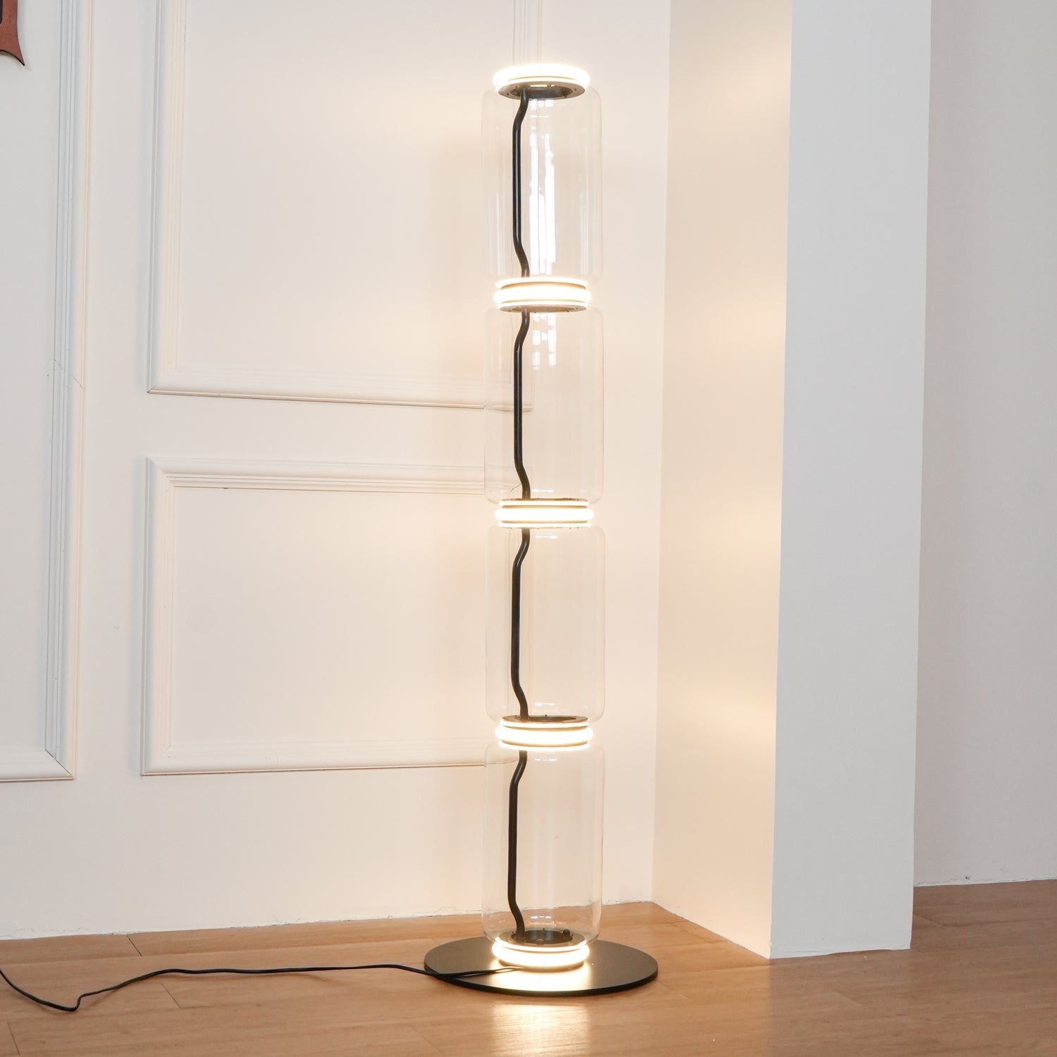 Lustra Floor Lamp Bamboo Glass - Letslighting