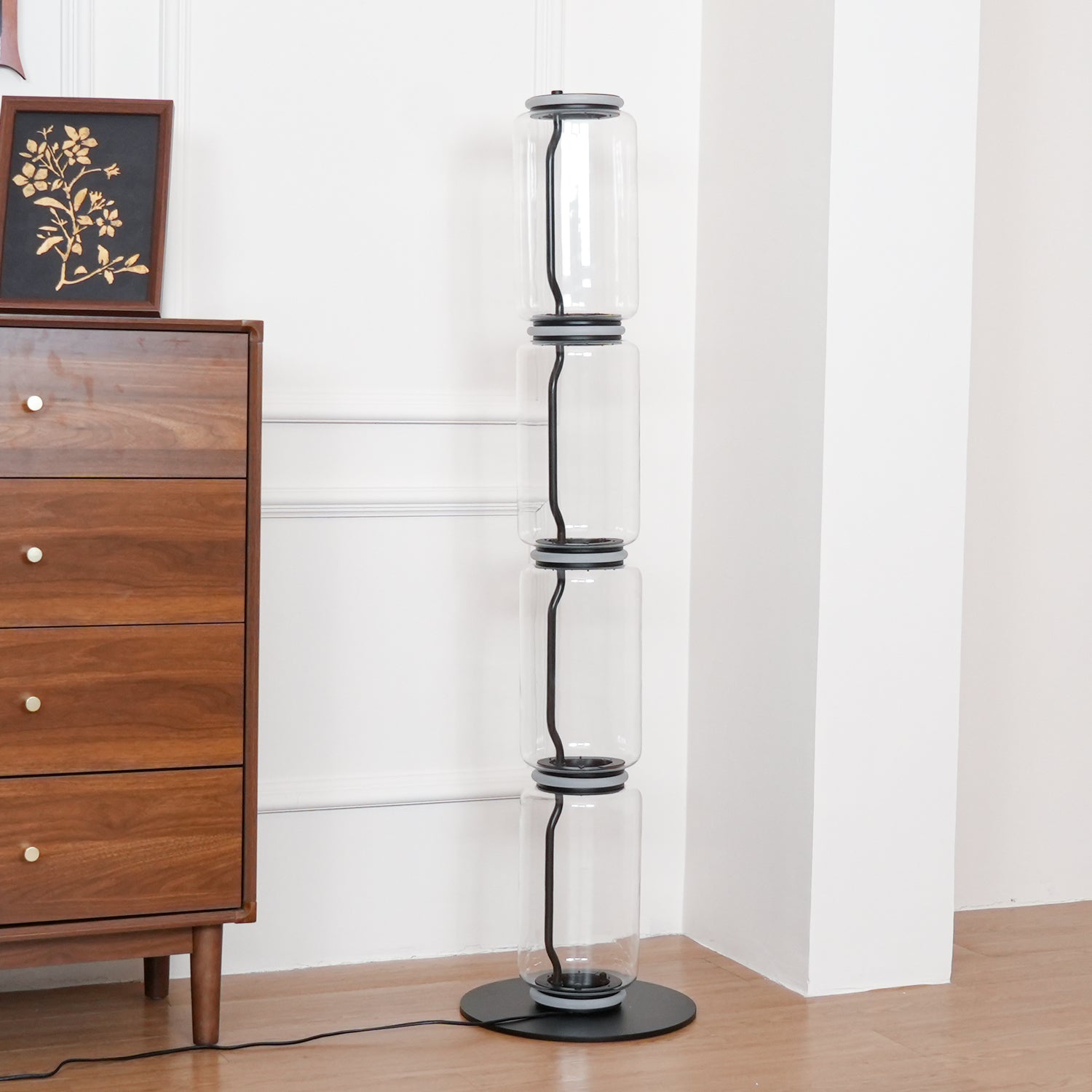 Lustra Floor Lamp Bamboo Glass - Letslighting