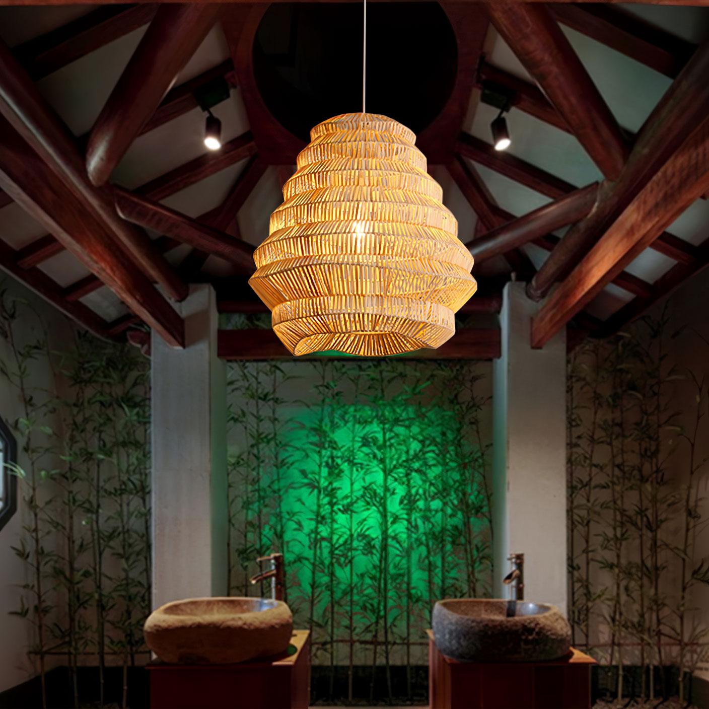 Strata Modern Bamboo Pendant Lamp - Letslighting