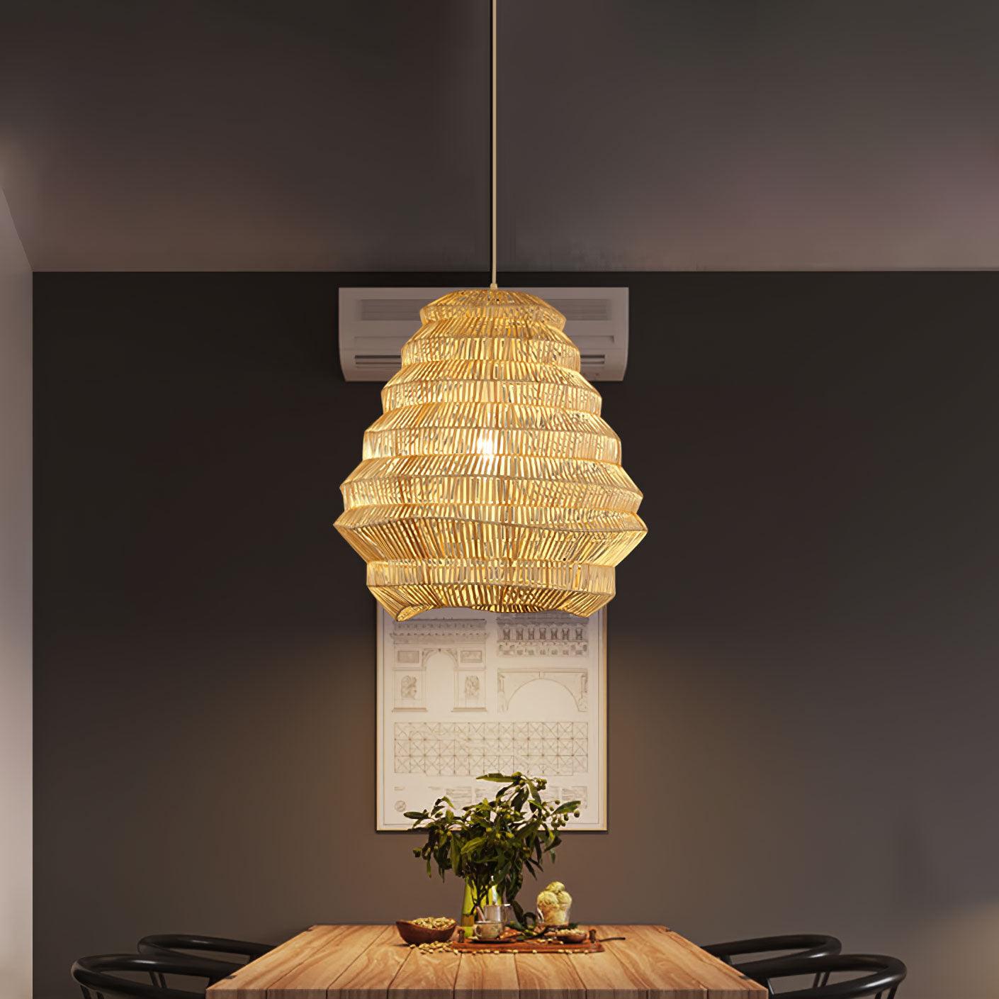 Strata Modern Bamboo Pendant Lamp - Letslighting