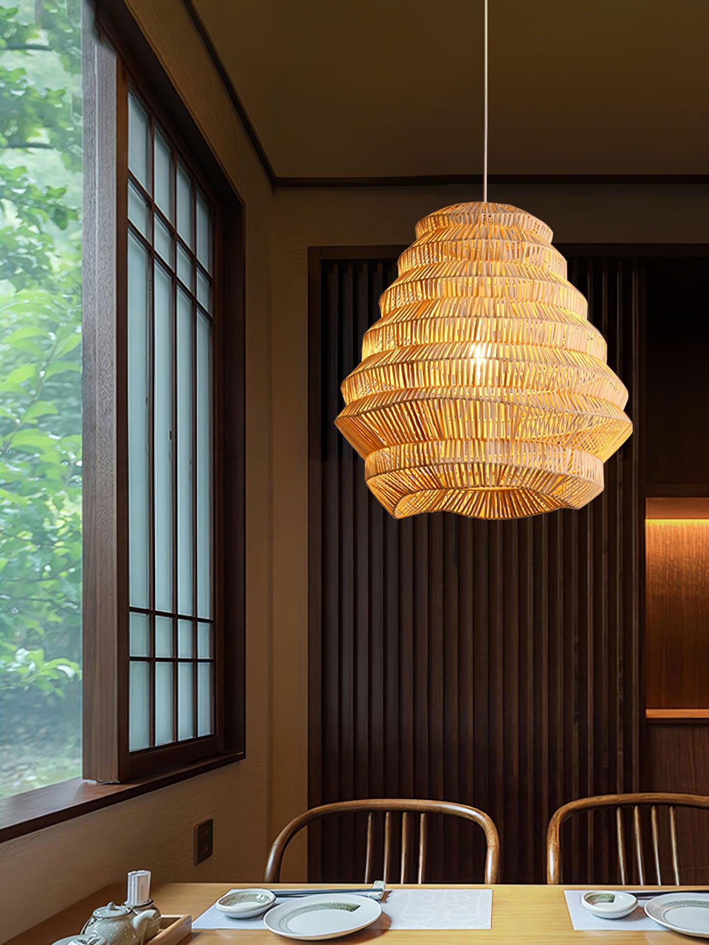 Strata Modern Bamboo Pendant Lamp - Letslighting