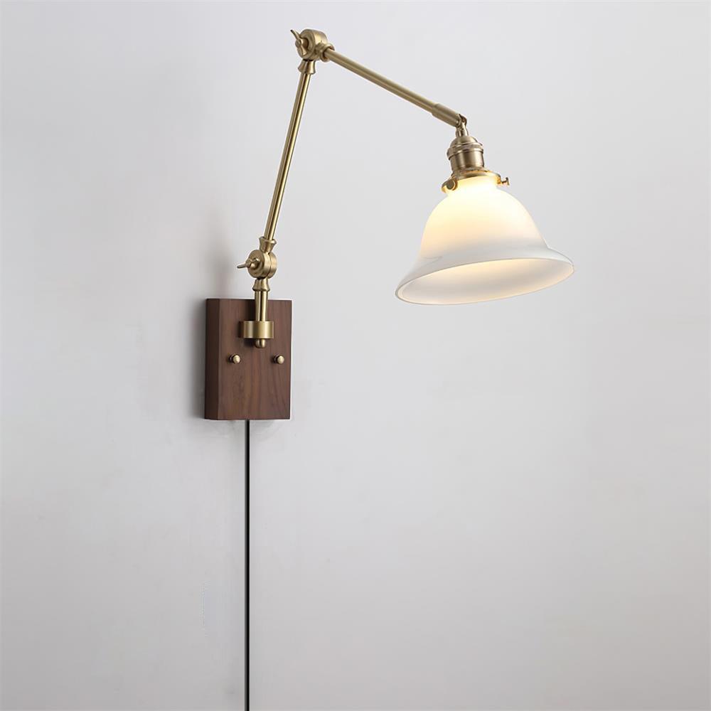 Vionde Adjustable Brass and Green Glass Wall Lamp - Letslighting