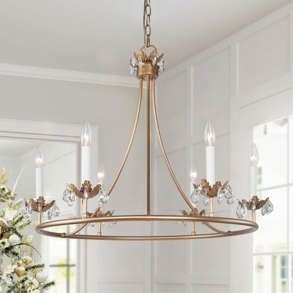 Yrvuvyh Vintage Industrial Luxury Brass Crystal Chandelier - Letslighting