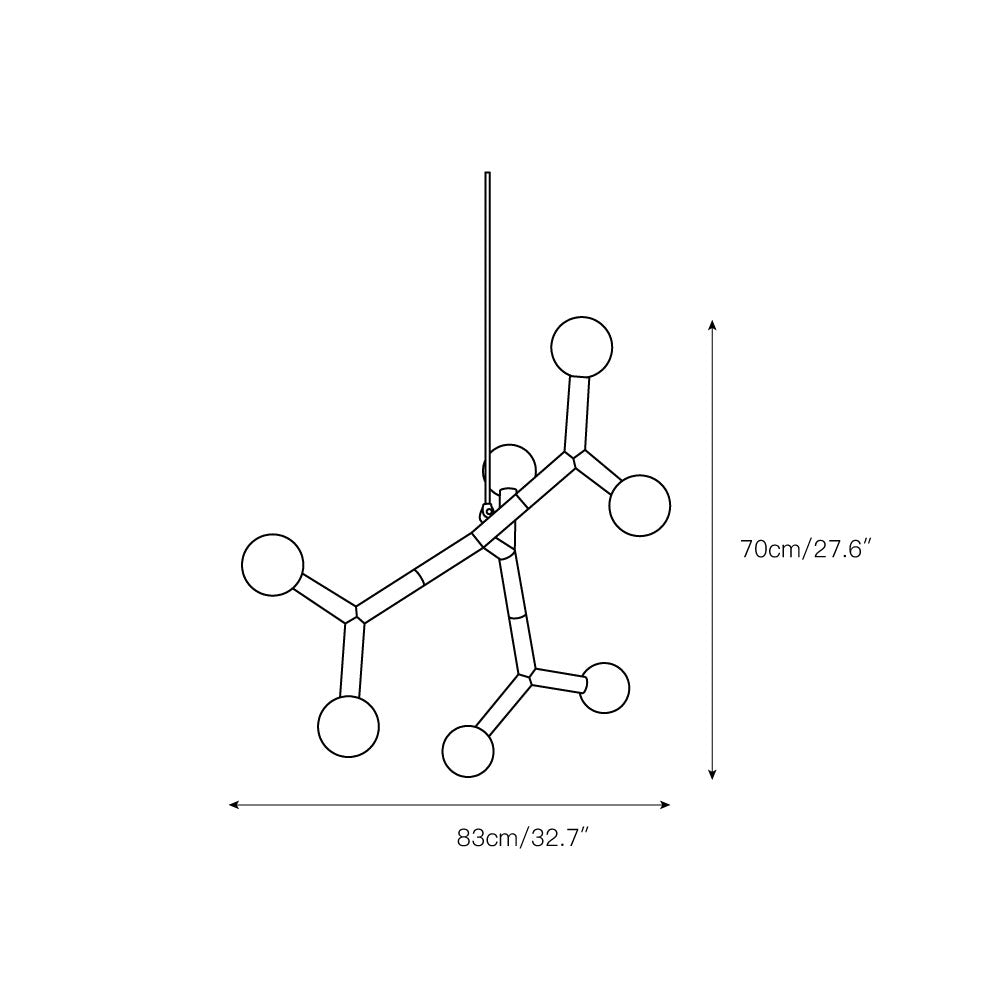 Ulfuvyu Modern Minimalist Ball Brass Glass Chandelier - Letslighting