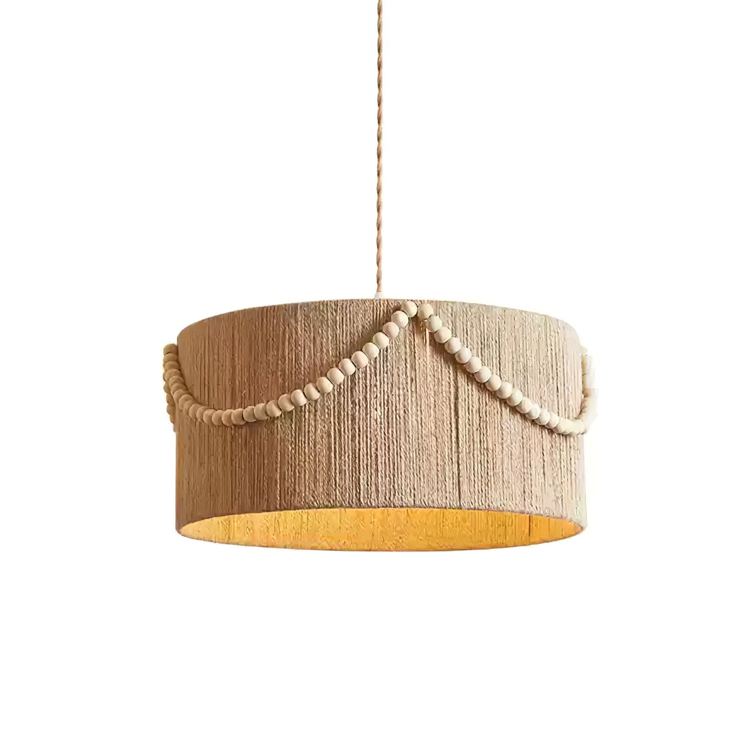 Ershaa Elegance Natural Beaded Boho Pendant Lamp - Letslighting