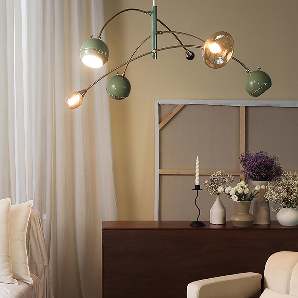 Lustra Chandelier Green Sci-Fi Elegant - Letslighting